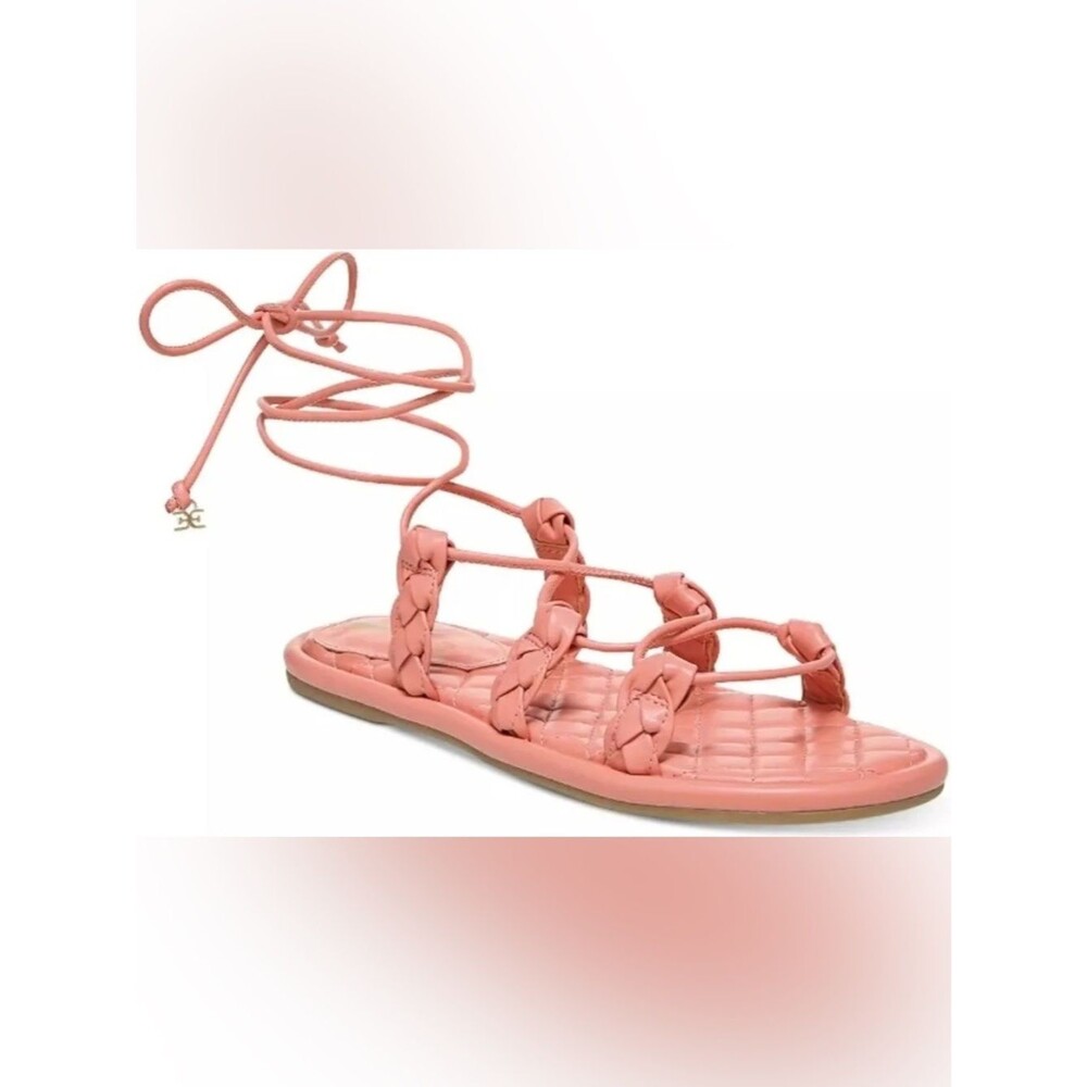 NWOT Sam Edelman Zariah Gladiator Sandals Women Size 7.5 Pink Braided Flat